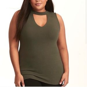 Torrid Olive Cutout Foxy Tank Size 5